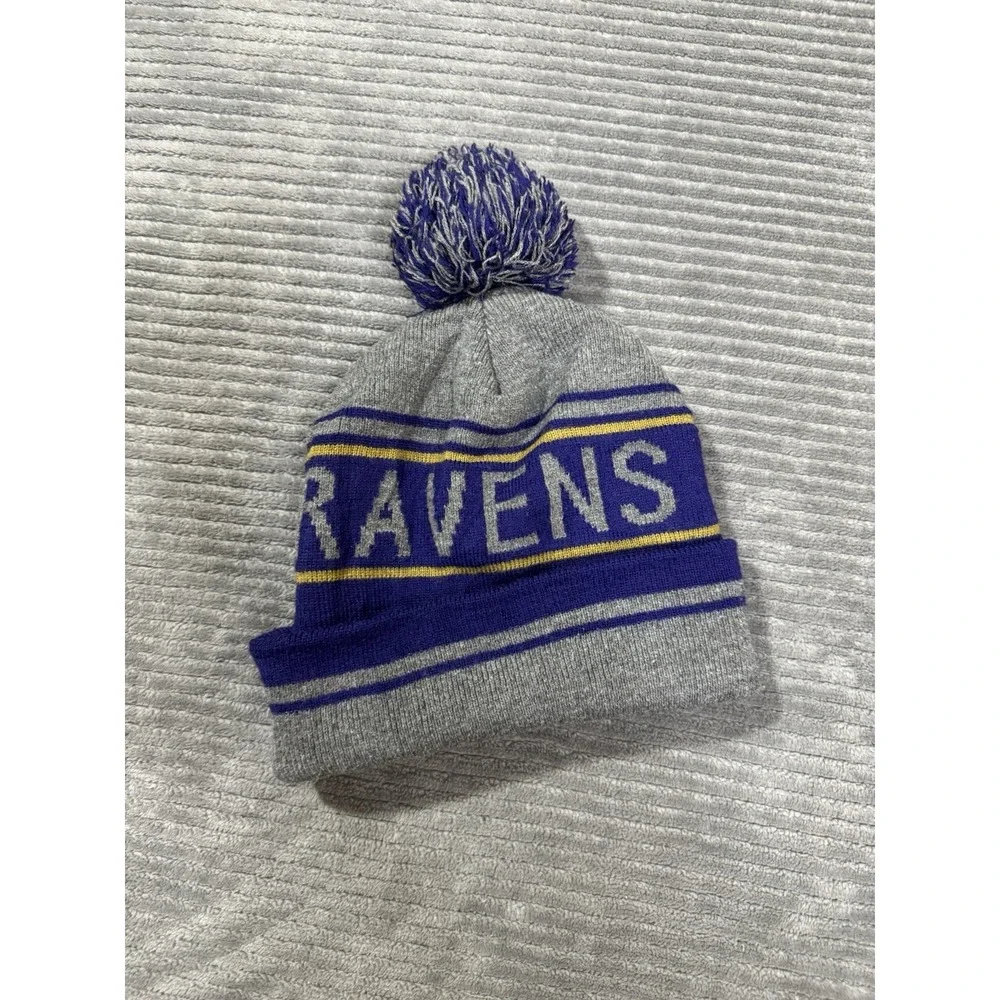 Baltimore Ravens Gray And Purple Toggan-One Size Fits All-Embroidered Raven